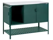 2 Piece Outdoor Kitchen Set with Bar Table MAENZA Green Metal_1045193