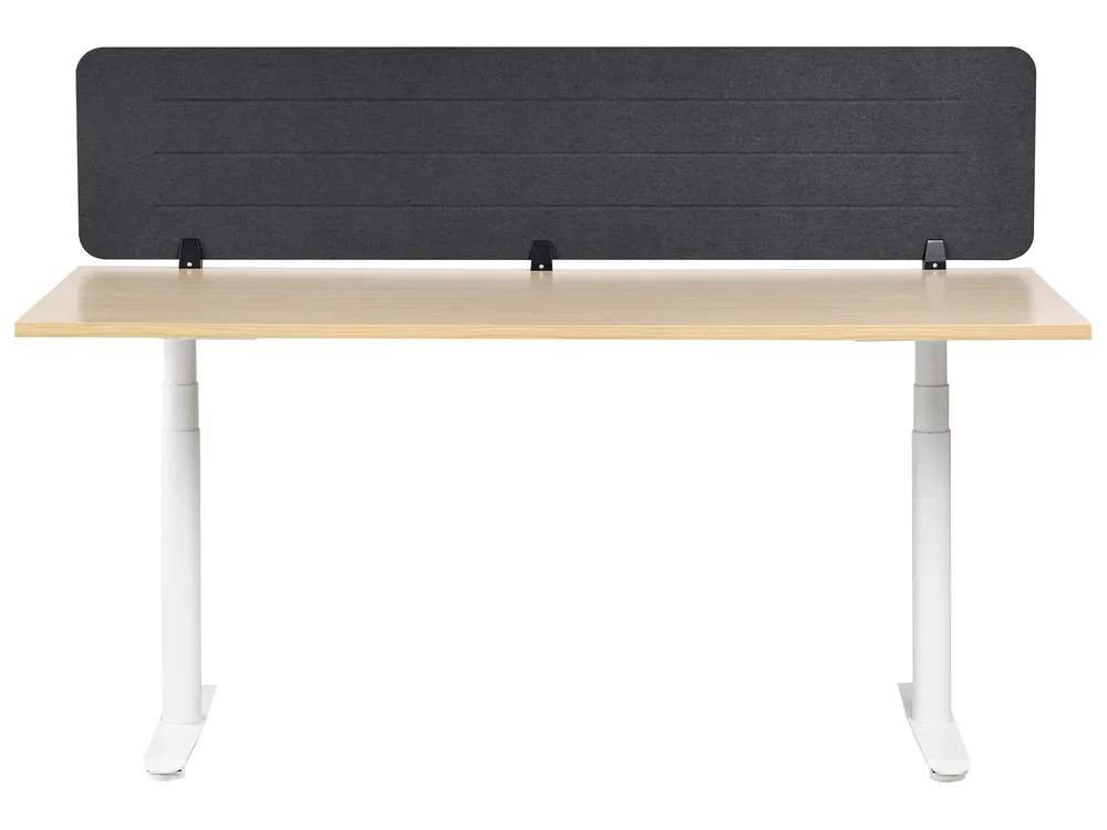 Desk Screen ZIGGY 180 x 40 cm Dark Grey_1015399