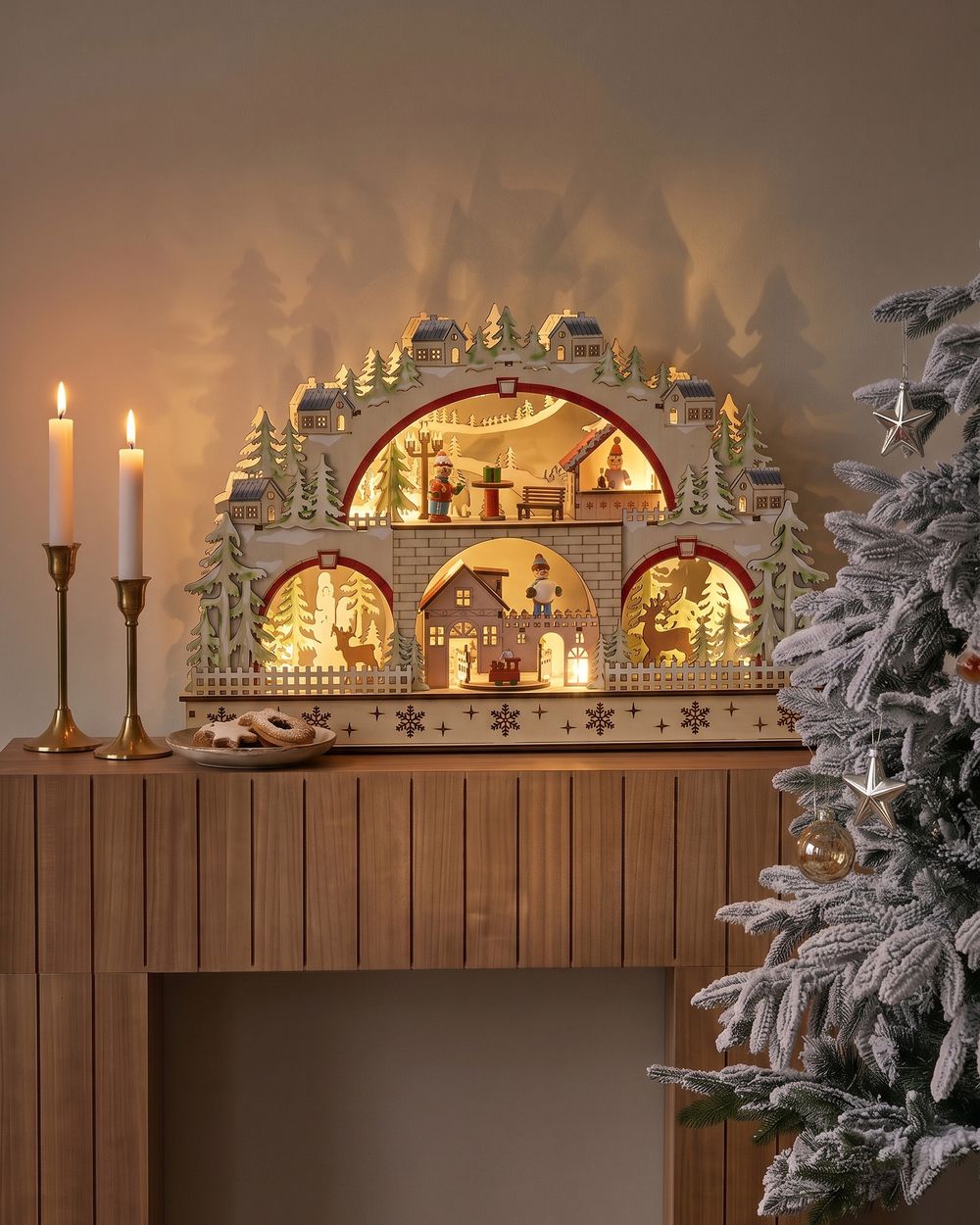 Julpynt LED SELURA 30 cm Ljusbrun