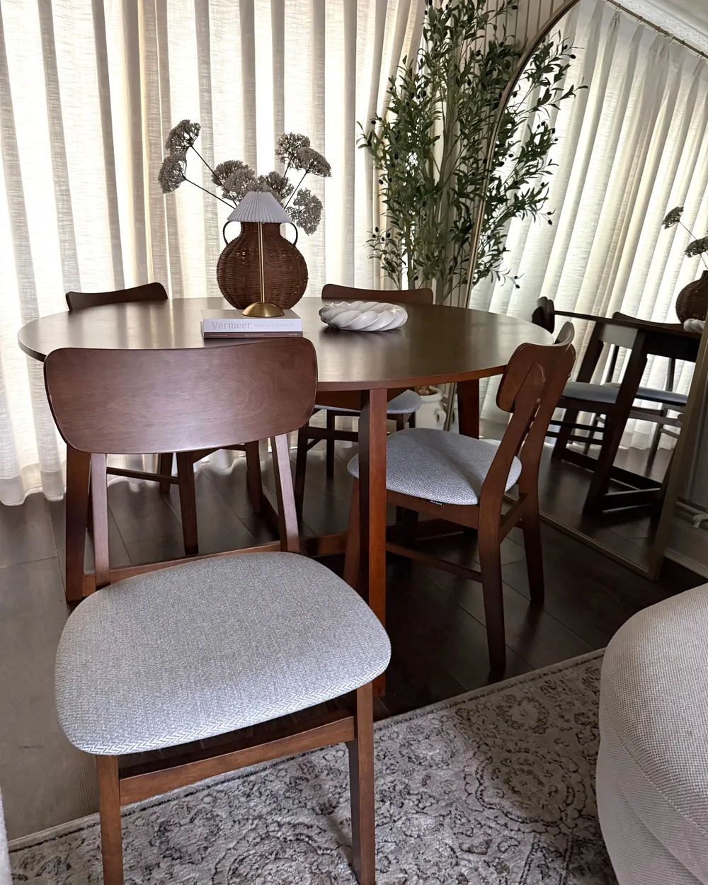 Set of 2 Dining Chairs ANOKA Wood Brown/ Grey_1055224