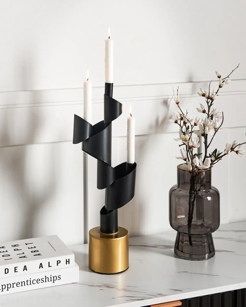 Candle Holder AMILLY 51 cm Metal Black
