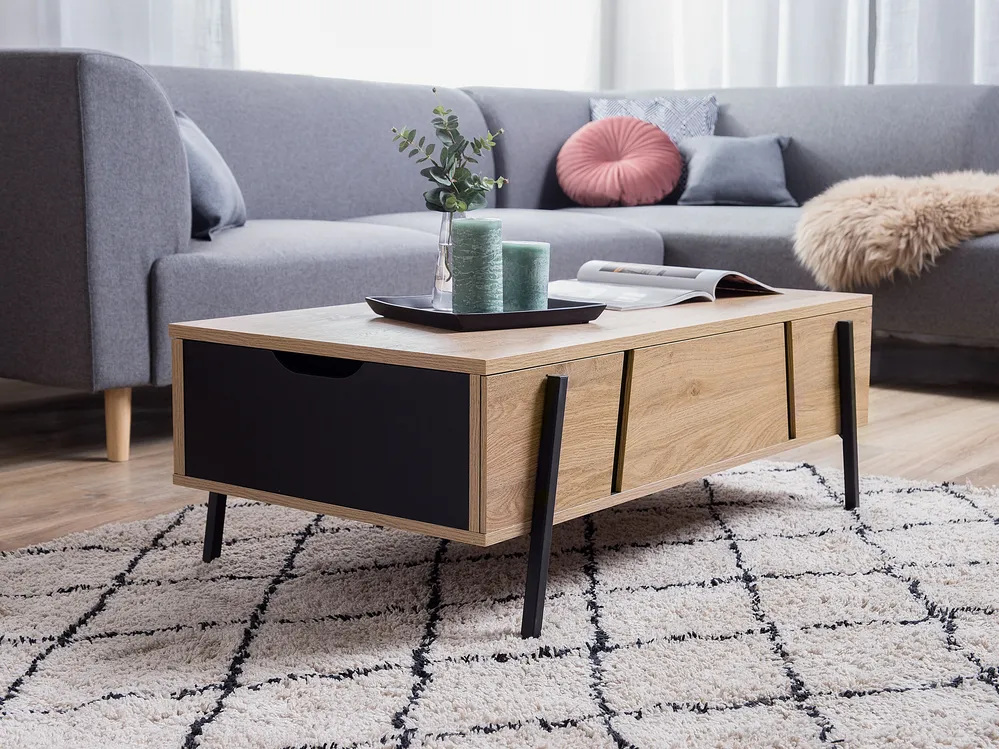 Coffee Table BLACKPOOL with Storage Brown/ Black_722829