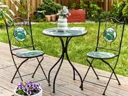 Bistro Set Folding COZZANA Metal Black_930740