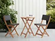 Bistro Set RIVAROTTA Acacia Wood Brown/ Black_987027