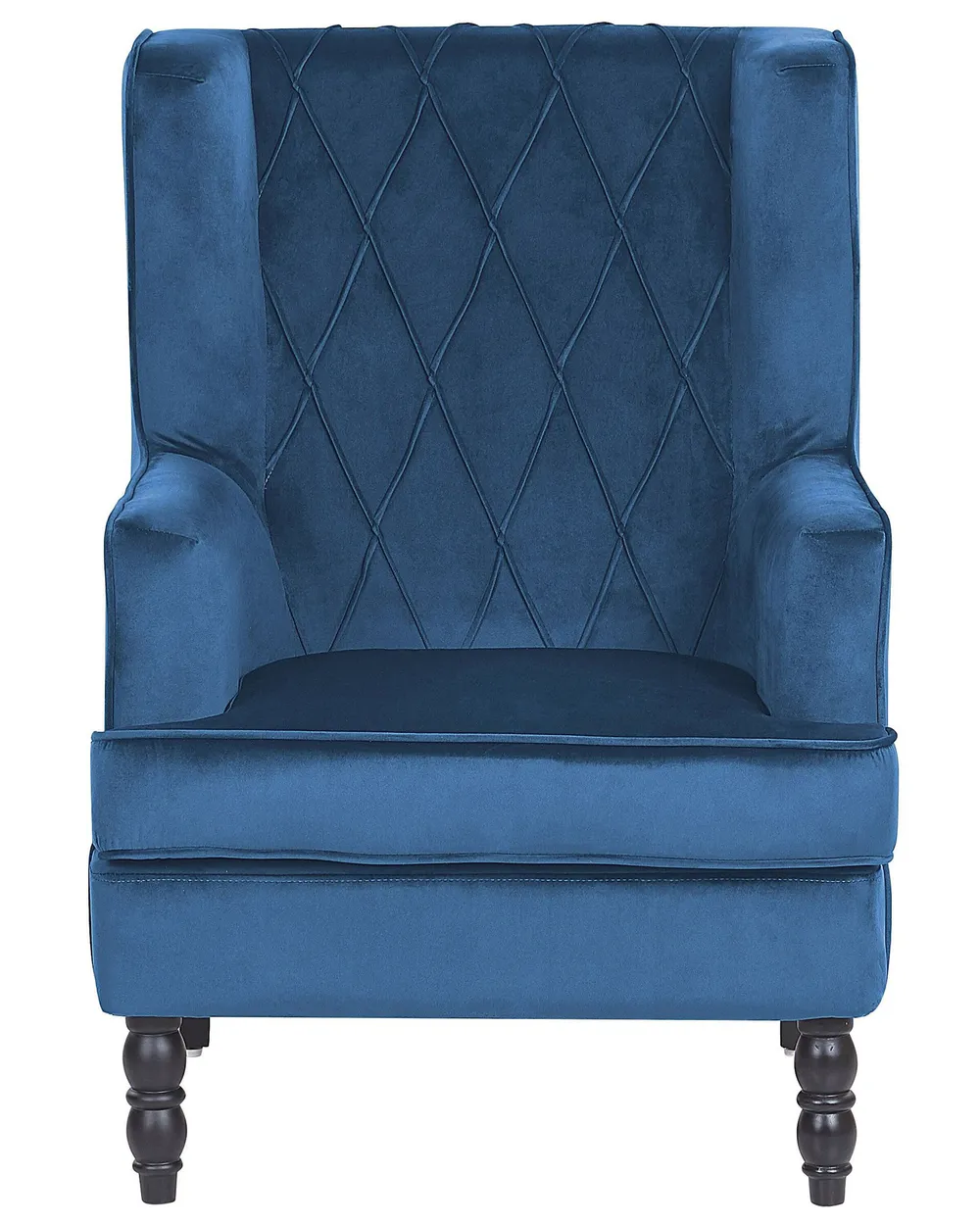 Armchair SANDSET with Footstool Velvet Dark Blue_776358