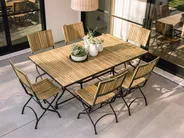 Garden Dining Table LASCARI 160 cm 90 cm Acacia Wood Light Brown_1101712