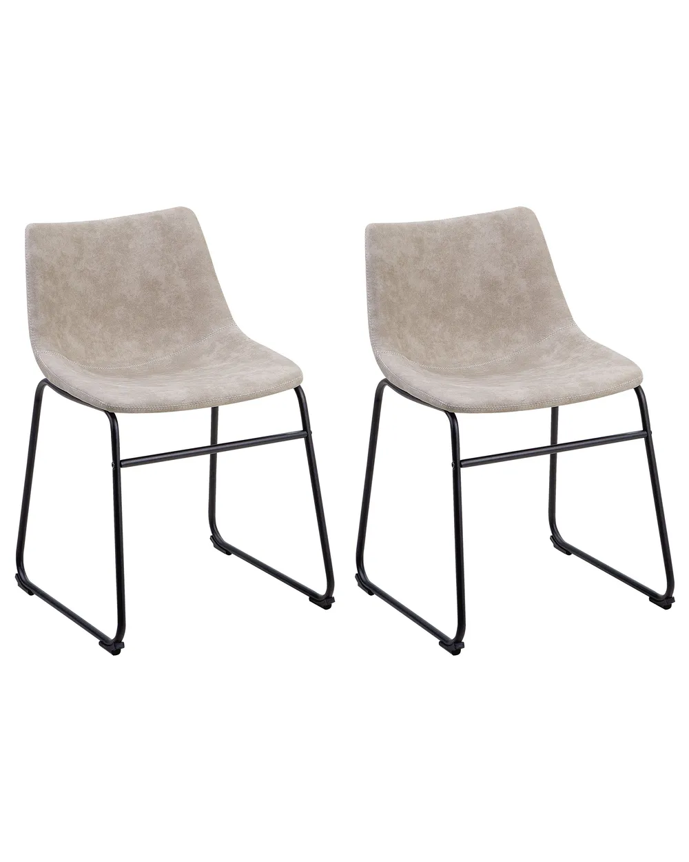 Set of 2 Dining Chairs BATAVIA Fabric Beige