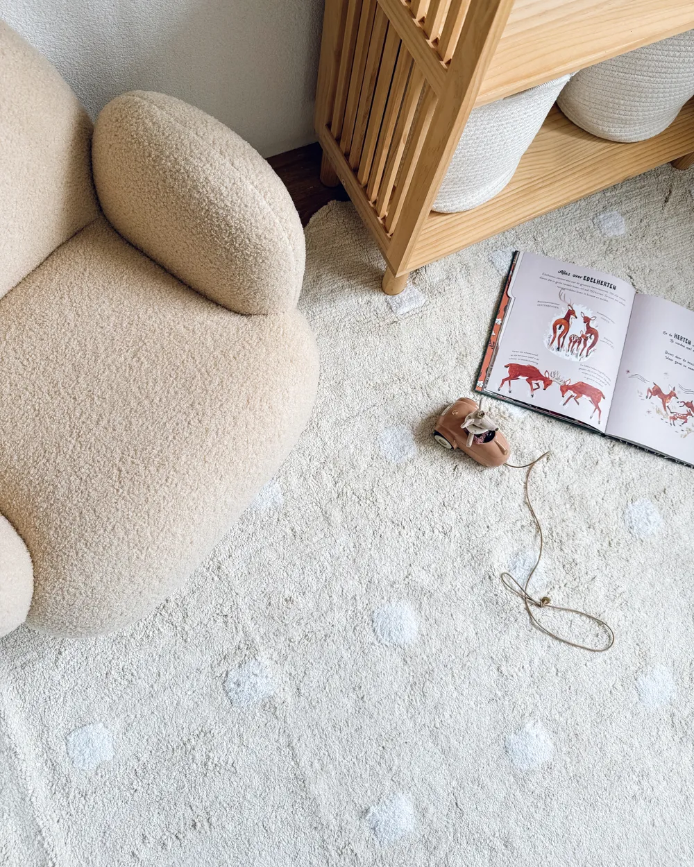 Barnmatta SAREKI Beige 140 x 200 cm Bomull_1005215