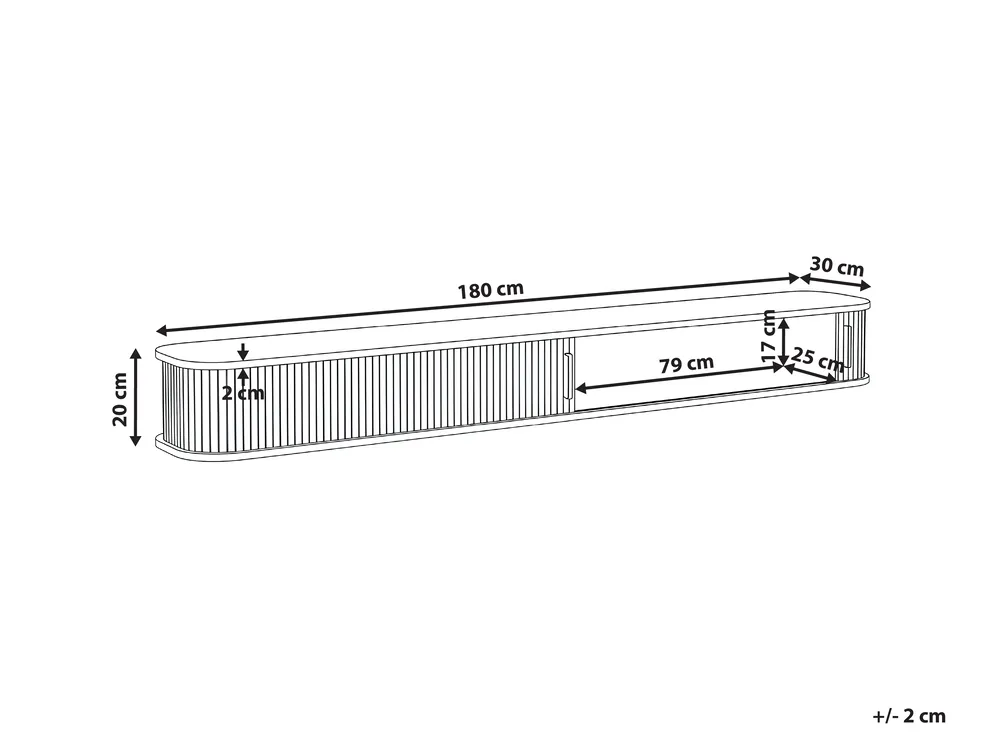 Wall Mounted TV Stand BRADLEY Brown_1059713