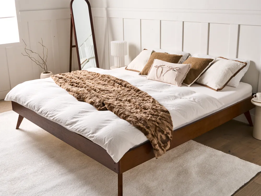 Bed without Headboard BERRIC 140 x 200 cm (EU Double) Dark Ash Wood_997903