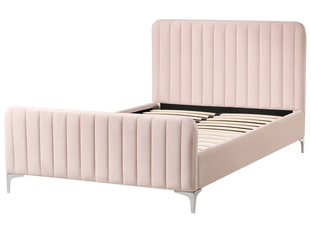 Säng med lamellram Sammet LUNAN 120 x 200 cm Pastellrosa_1025713