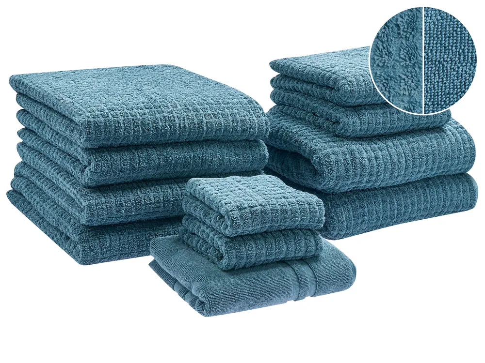 Set of 11 Towels ATAI Cotton Blue