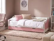 Utdragbar säng Furu LUNERAY 90 x 200 cm Rosa_1148614