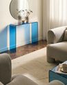 Console Table KENDALL Tempered Glass Blue