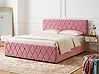 Ottoman Bed ROCHEFORT Velvet Pink 180 x 200 cm (EU Super King)