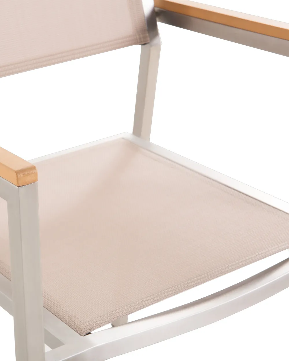 Set of 4 Garden Chairs GROSSETO Stainless Steel Beige_818407