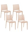 Set of 4 Garden Chairs ILLUMANI Beige