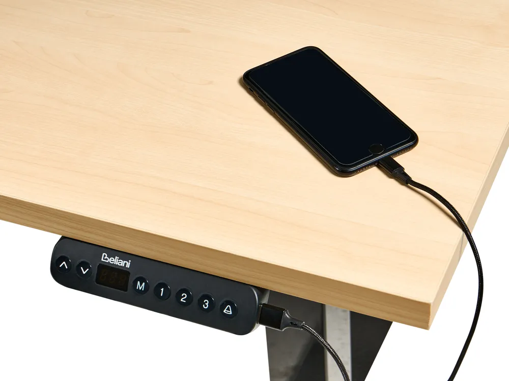 Electric Adjustable Standing Desk DESTINES 120 cm 72 cm Black/ Light Brown_1000342