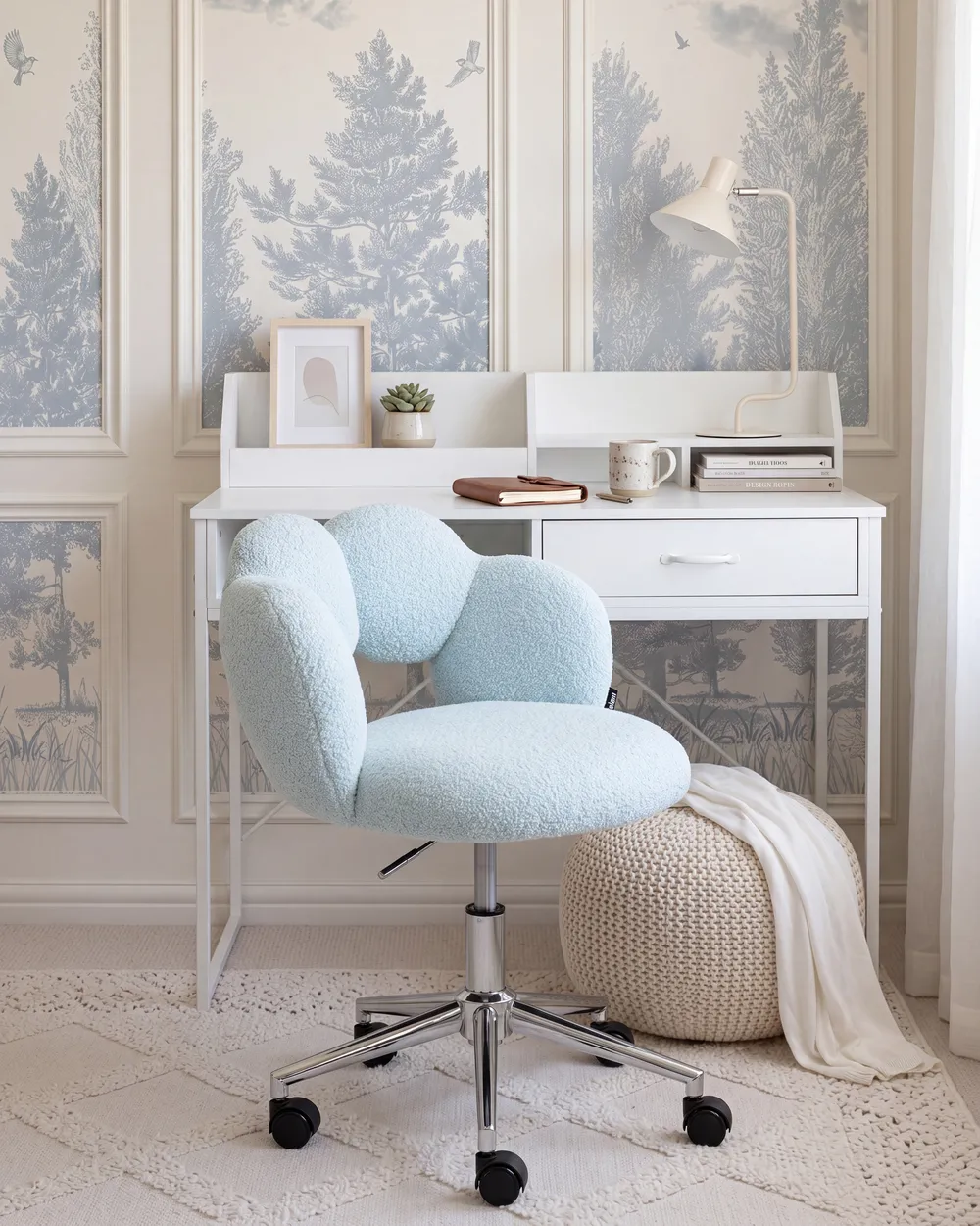 Desk Chair WHIZZY Boucle Light Blue_1080388