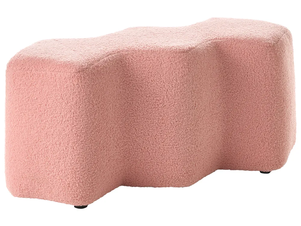 Upholstered Bench LITTLETON Boucle Pink_1082312