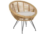 Garden Lounge Set with Table 4 Seater MARATEA/CESENATICO Rattan Natural_878775