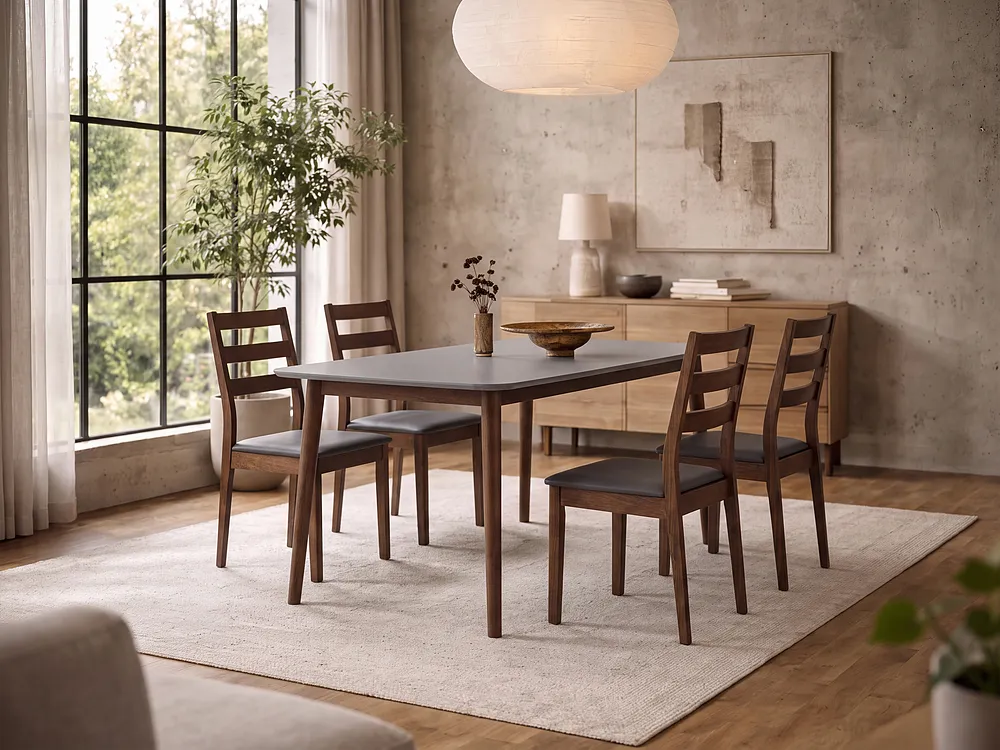 Dining Table MODESTO Grey 120 cm 80 cm Wood_1149661