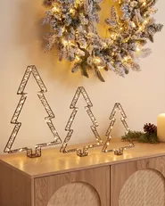 Outdoor Decoration LED LOFSEN 45/35/25 cm Christmas Tree Black_1020724