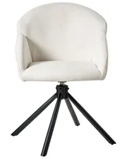 Set med 2 matstolar Vridbar MAYBEE  Off-White_993035